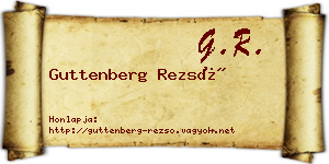 Guttenberg Rezső névjegykártya